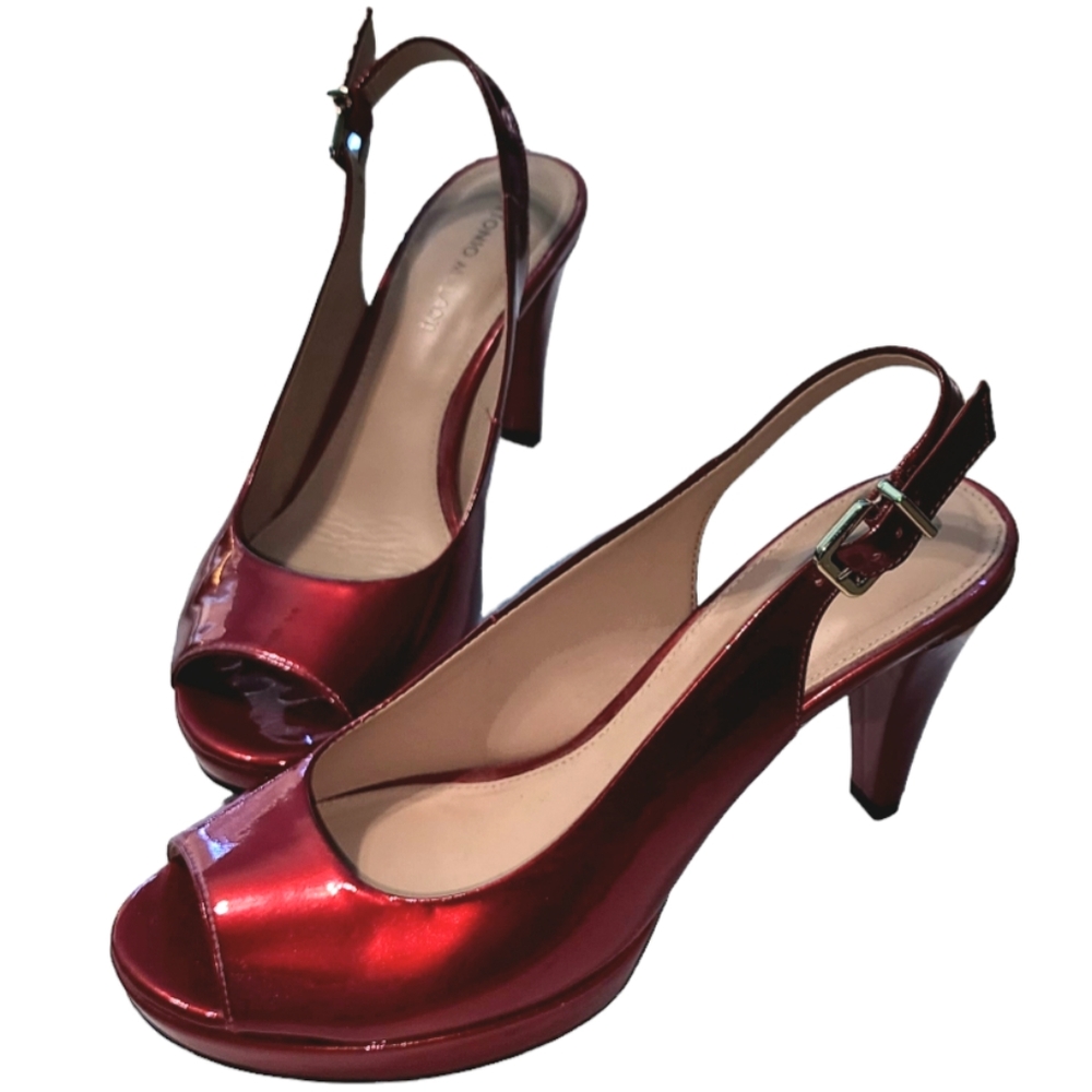 Antonio Melani Red Patent Slingback Heels